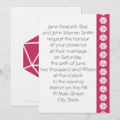 Tabletop Chic in Raspberry Wedding Invitation Kaart (Voorkant / Achterkant)