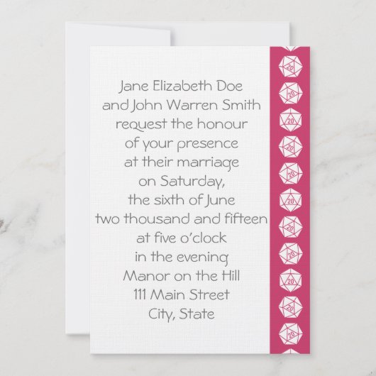 Tabletop Chic in Raspberry Wedding Invitation Kaart (Voorkant)