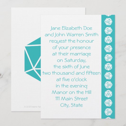 Tabletop Chic in Turquoise Wedding Invitation Kaart (Voorkant / Achterkant)