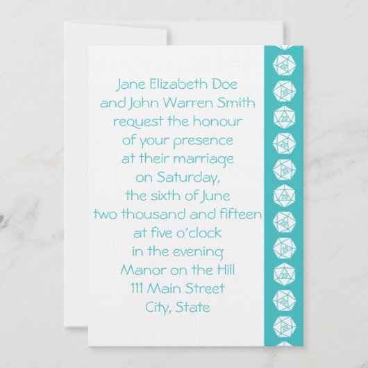 Tabletop Chic in Turquoise Wedding Invitation Kaart (Voorkant)