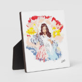 Tabletop Easel met Canvas: De Heer Jezus Christus Fotoplaat (Voorkant)