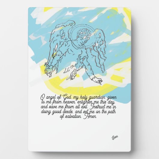 Tabletop Easel w/Canvas: Guardian Angel Fotoplaat (voorkant)