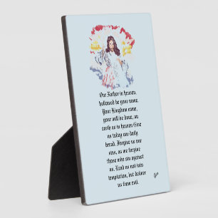 Tabletop Easel w/Canvas: Lord's Prayer Fotoplaat