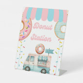 Tabletop Food Signage Donut Station Reclamebord Met Voetstuk (Voorkant)