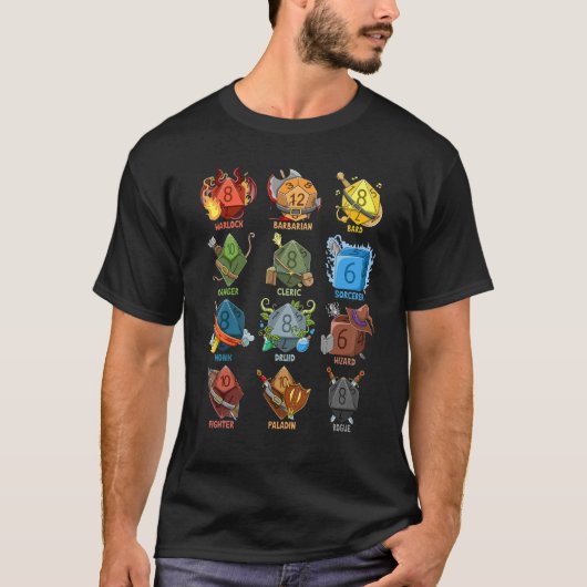 Tabletop Games Nerd Role Play Dice Game RPG T-shirt (Voorkant)