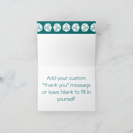 Tabletop in Blauwgroen bedankt creditcard (Binnen)