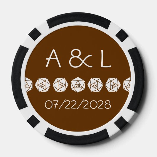 Tabletop in chocolade poker chips (Achterkant)