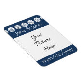 Tabletop in Navy Save-the-Date Magnet Magneet (Rechterzijde)