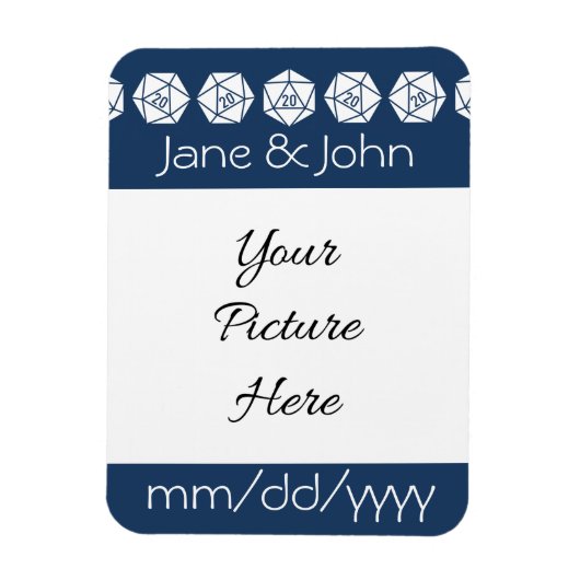 Tabletop in Navy Save-the-Date Magnet Magneet (Verticaal)