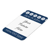 Tabletop in Navy Save-the-Date Magnet Magneet (Linkerzijde)