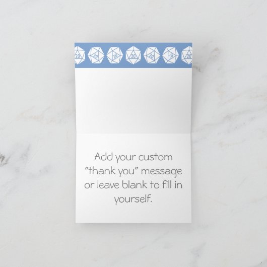 Tabletop in Periwinkle Hartelijk dank Bedankkaart (Binnen)