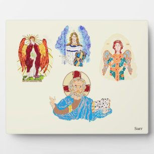 Tabletop met esel: Archangels met Christus Fotoplaat