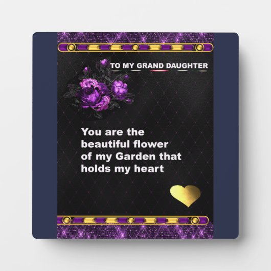 Tabletop Plaque, cadeau aan mijn dochter op Fotoplaat (Voorkant)