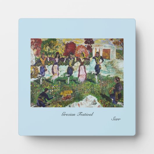 Tabletop Plaque Easel & Canvas: Grieks festival Fotoplaat (Voorkant)