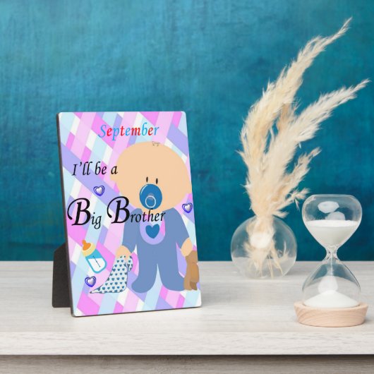 Tabletop Plaque met Easel Big Brother September Fotoplaat (Zijkant)