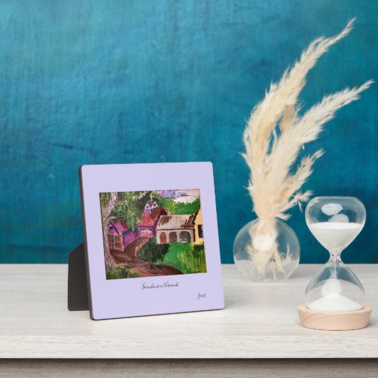 Tabletop Plaque met Easel: Boerderij huis VT. Fotoplaat (Insitu)