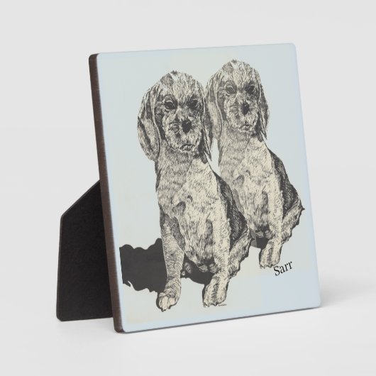 Tabletop Plaque met esel: Cocker Spaniel Fotoplaat (Voorkant)