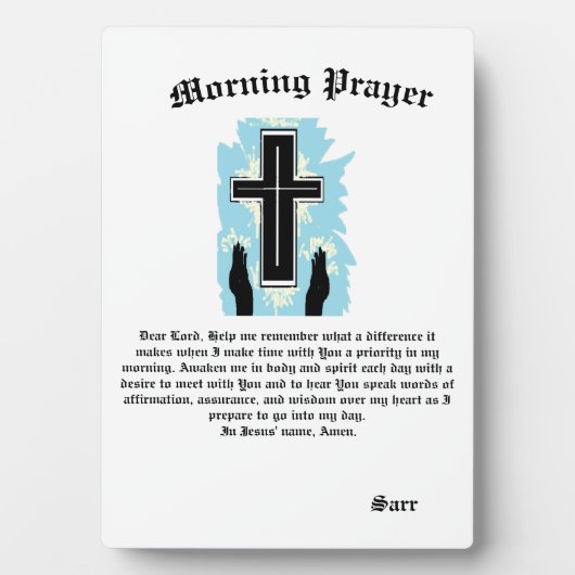 Tabletop Plaque met esel: gebed Fotoplaat (voorkant)