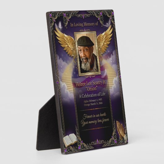 Tabletop Plaque with Easel Fotoplaat (Zijkant)