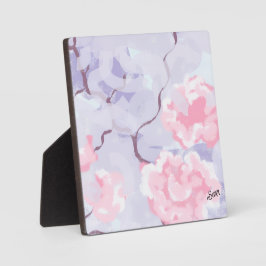 Tabletop Plaque with Easel : Pink Winters Roses Fotoplaat