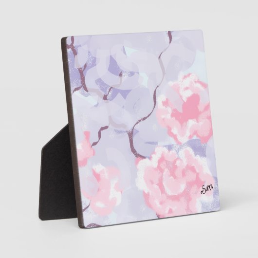 Tabletop Plaque with Easel : Pink Winters Roses Fotoplaat (Voorkant)
