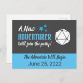 Tabletop RPG Blue Zwangerschap Aankondiging Briefk (Voorkant / Achterkant)