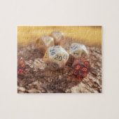 Tabletop RPG | Fantasy Role Player Dice op Bark Legpuzzel (Horizontaal)