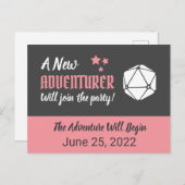 Tabletop RPG Roze Zwangerschap Aankondiging (Voorkant / Achterkant)