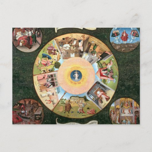 Tabletop van de zeven doodzonnen briefkaart (Voorkant)