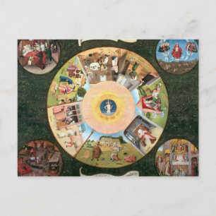 Tabletop van de zeven doodzonnen briefkaart