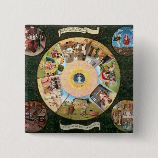 Tabletop van de zeven doodzonnen vierkante button 5,1 cm (Voorkant)