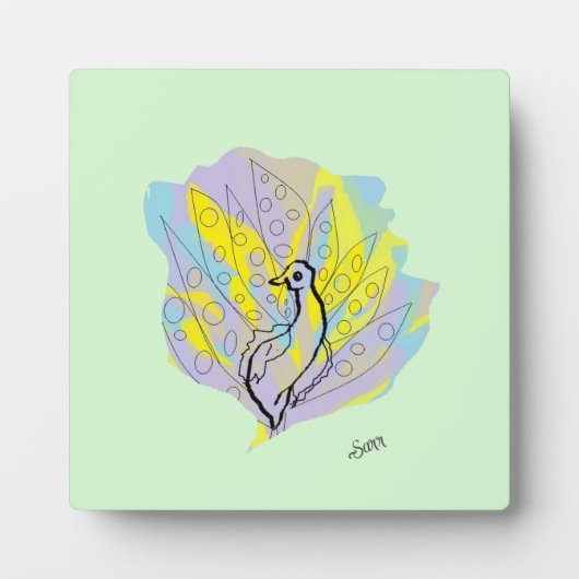 Tabletop W/Canvas: Pecock Plaque Fotoplaat (Voorkant)