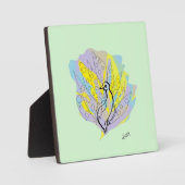 Tabletop W/Canvas: Pecock Plaque Fotoplaat (Voorkant)