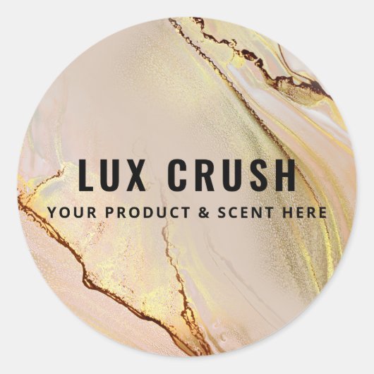 Tablettencontainer voor witte alcohol - Roze en go Ronde Sticker (Voorkant)