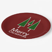 Tableware voor prettige kersttypografie papieren bordje (Gekanteld)