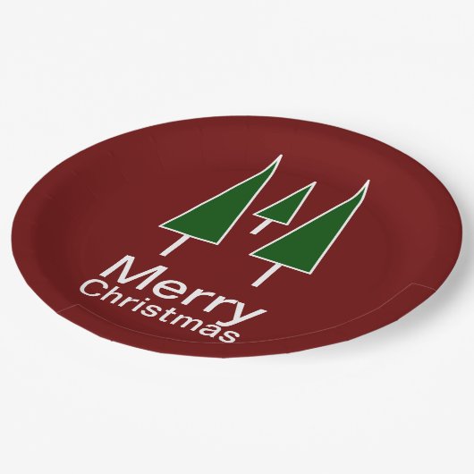 Tableware voor prettige kersttypografie papieren bordje (Gekanteld)