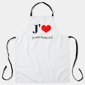 Tablier J'aime (votre texte ici) Schort (Voorkant)