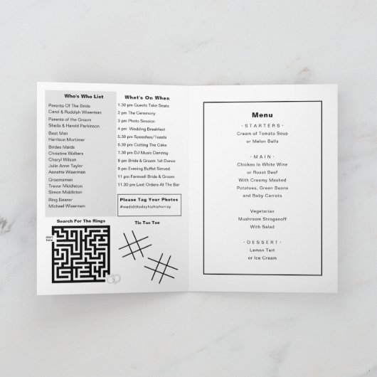 Tabloid Press Nieuwsblad Stijl Trouwprogramma Programma (Binnen)