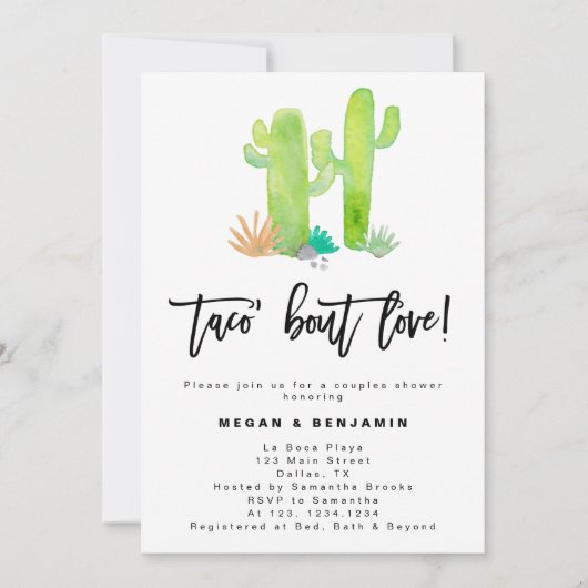 Tabo Bout Love Couples Bridal Shower Invitation Save The Date (Voorkant)
