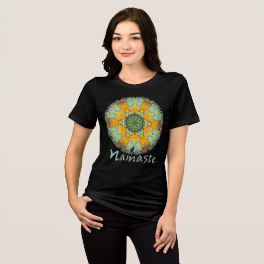Taboe Namaste Kaleidoscoop Tri-Blend Shirt (Voorkant volledig)