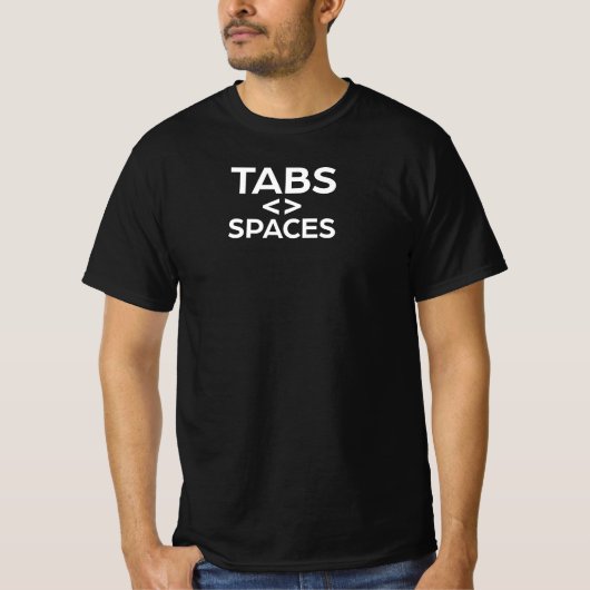 Tabs vs Spaces Het ultieme grappige debat voor ont T-shirt (Voorkant)