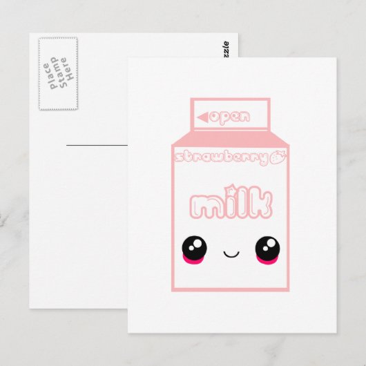 Tabu Japan Milk Line- Aardbei Briefkaart (Voorkant / Achterkant)