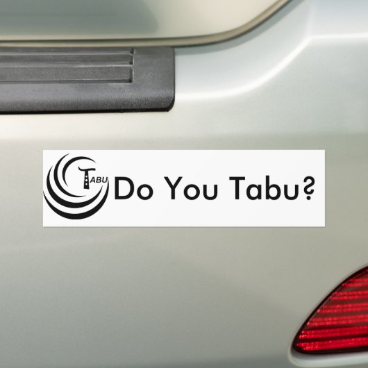 Tabu Logo niet achterzijde TABU helder LARGE PNG Bumpersticker (Op auto)