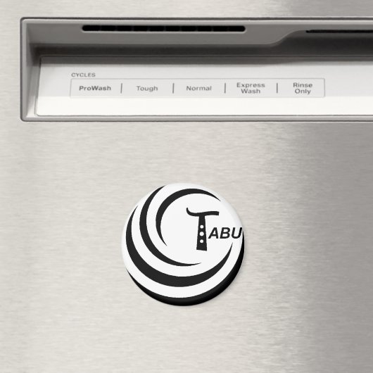 Tabu T Logo Grote zwarte kleur Magneet (Insitu (Vaatwasser))