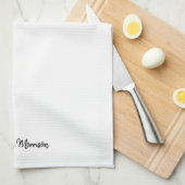 Tabzwart-wit aangepaste casual scriptnaam theedoek (Quarter Fold)