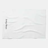 Tabzwart-wit aangepaste casual scriptnaam theedoek (Horizontaal)