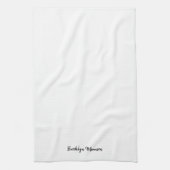 Tabzwart-wit aangepaste casual scriptnaam theedoek (Verticaal)