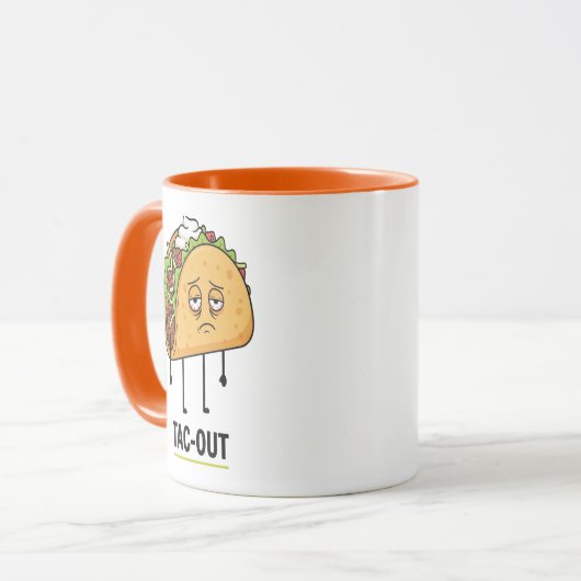 Tac-Out Mood – Funny Exhausted Taco Pun Mok (Voorkant links)