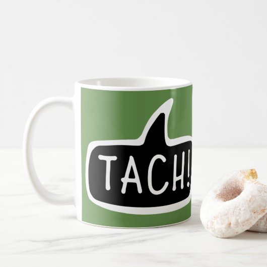 TACH. De Duitse groet, Hallo Speech Bubble Koffiemok (Met donut)
