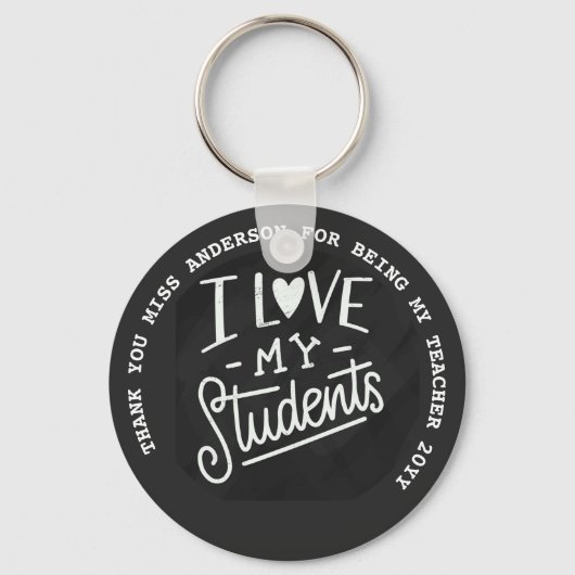 TACHER CHALKBOARD LAAT GEpersonaliseerd cadeau ond Sleutelhanger (Voorkant)